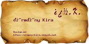Örmény Kira névjegykártya